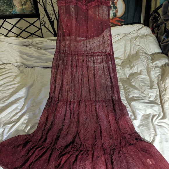 Free People point d'espirit sheer swiss dot maxi - Picture 8 of 13